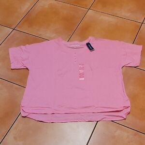 New Pink Short Sleeve Pajama Top Womens XXL
